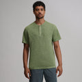 Men's Short-Sleeve Sunwashed Cotton Henley