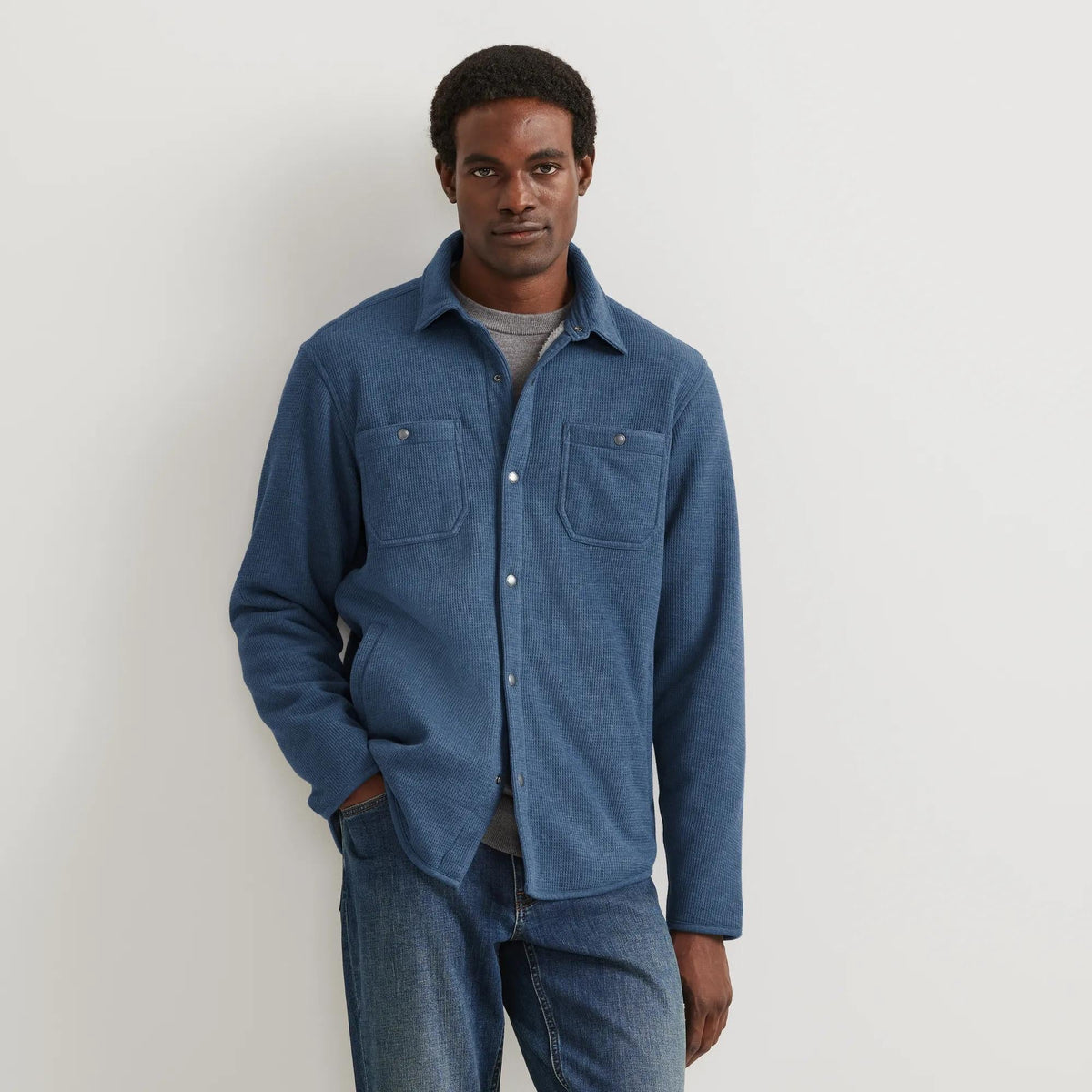 Men's Faux Shearling-Lined Thermal Shirt