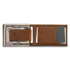 EB Signature Logo Leather Bifold With Money Clip Wallet