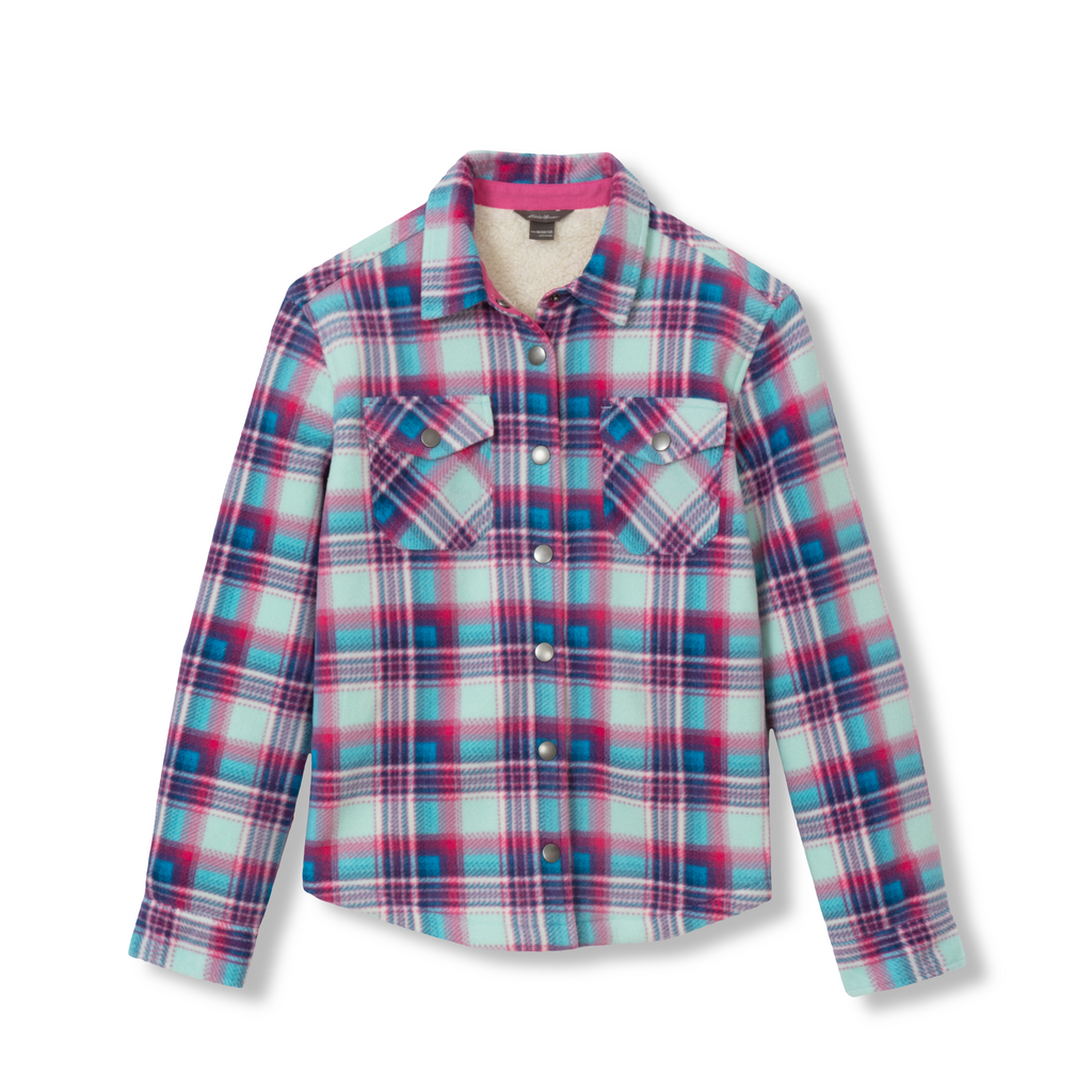 Girls Faux Shearling Shirt Jacket