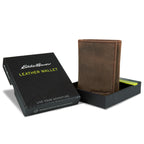 Leather Trifold Wallet With Embossed Sasquatch