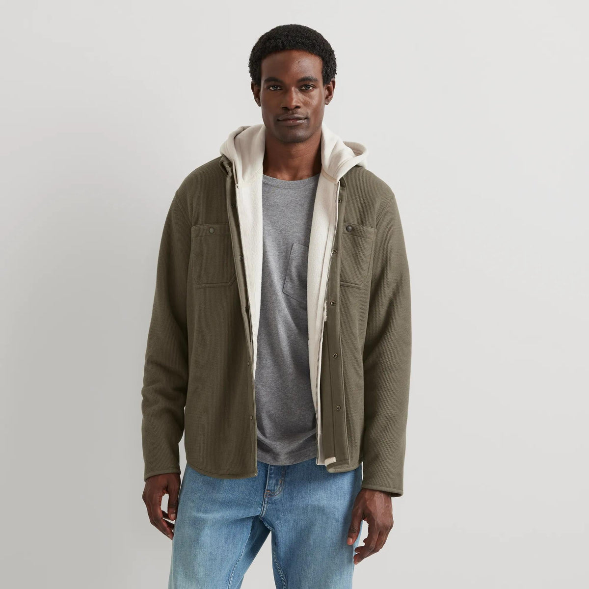 Men's Faux Shearling-Lined Thermal Shirt