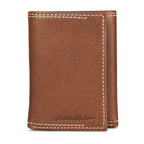 EB Signature Top Stitch Leather Trifold Wallet