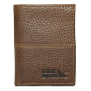 Extra Capacity Rugged Leather Trifold With Flip Id - Tan