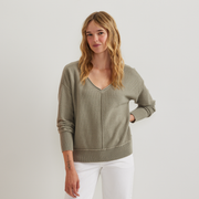 Women's V-Neck Sweater - Sage
