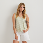 Women's Surreal V-Neck Travel Tank - Honeydew
