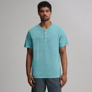 Men's Short-Sleeve Sunwashed Cotton Henley - Surf