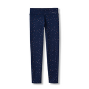 Girls Plush-Lined Leggings - Print - GREY