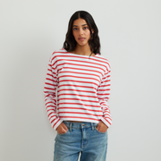 Women's Sailor Bateau Neck T-Shirt - Rhubarb